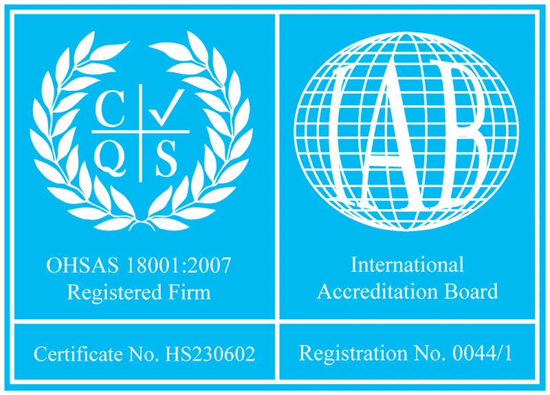 OHSAS 18001:2007 - Certificate No: HS230602